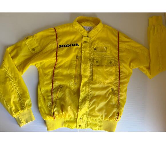 Vintage Rare Honda Racing Yellow Bomber Jacket — Size M — Made in Korea - Picture 4 of 11